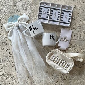 Bride and Groom Gift Set with Mugs and Accessories